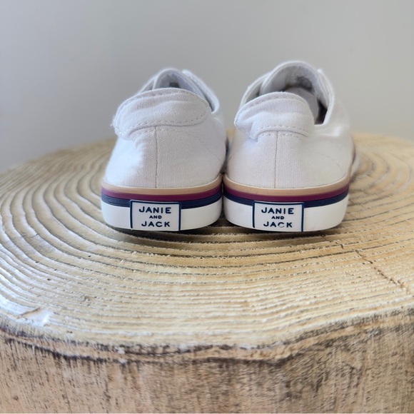 Janie and Jack White Toddler Sunset Stripe Sneakers with Size 9 - Picture 8 of 11